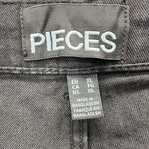ASOS Pieces Peggy High Waist Flare Jeans Womens XL Black Stretch Preppy City NWT - Picture 10 of 12